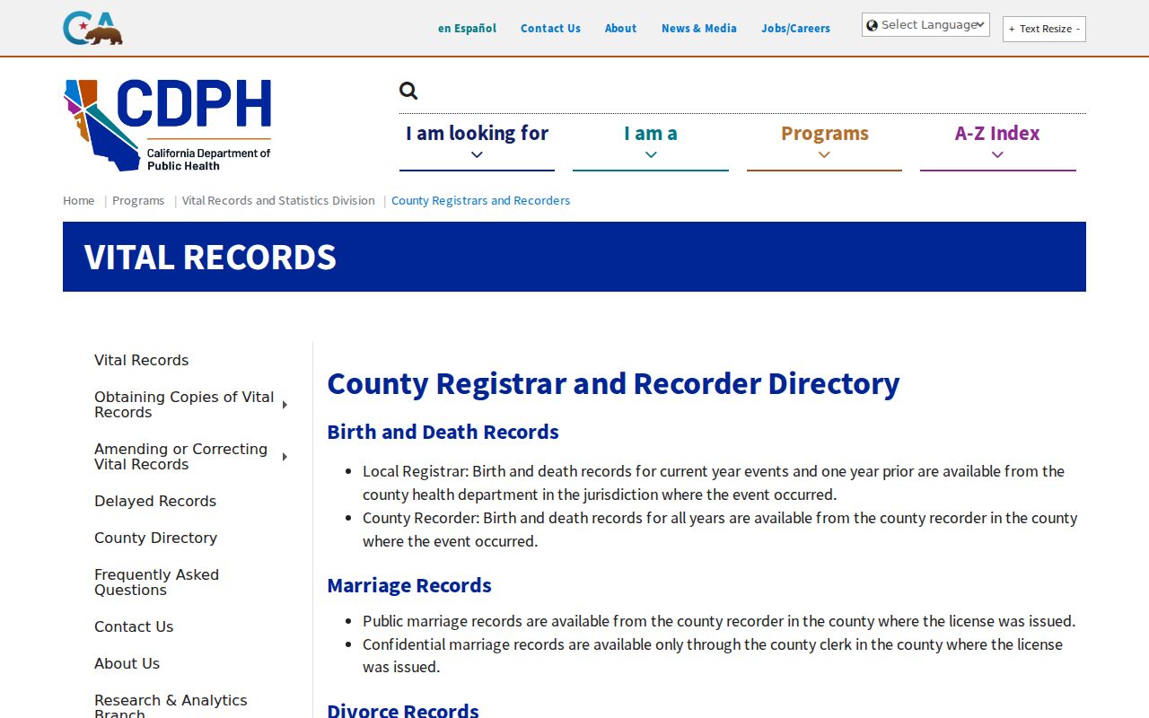 Westminster previous residents California county registrars and recorders