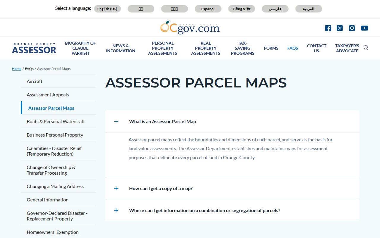 Westminster street directory Assessor parcel map search