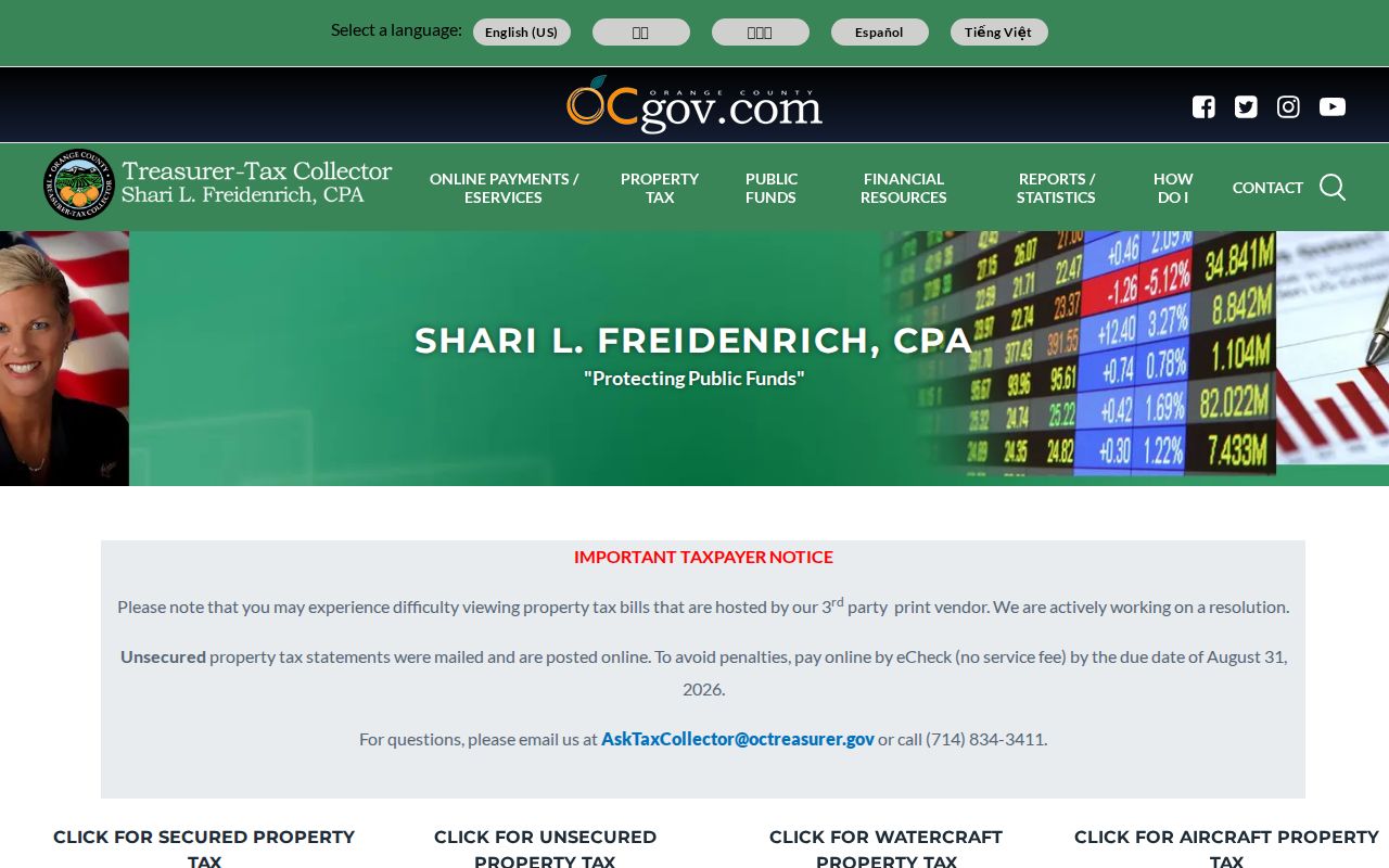 Westminster street directory Orange County tax search